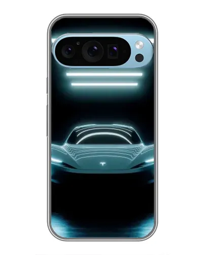 Чохол для Google Pixel 9 Pro з картинкою «Tesla в неоні»