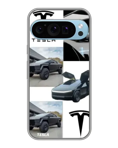 Чохол для Google Pixel 9 Pro з картинкою «Колаж Cybertruck Tesla»