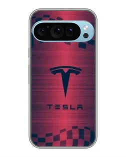 Чохол для Google Pixel 9 Pro з картинкою «Тесла червоний карбон»