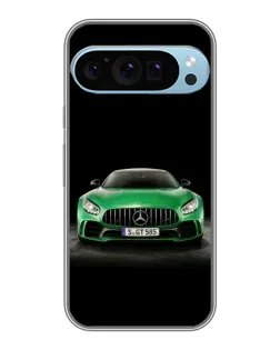 Чохол для Google Pixel 9 Pro з картинкою «Mercedes — неоновий лого»
