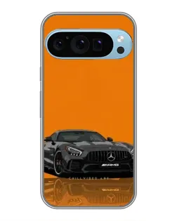 Чохол для Google Pixel 9 Pro з картинкою «Помаранчевий Mercedes AMG»