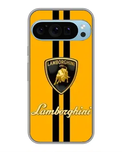Чехол для Google Pixel 9 Pro с картинкой «Lamborghini Stripe желтый»