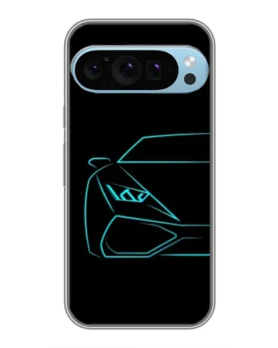 Чохол для Google Pixel 9 Pro з картинкою «Блакитний силует Lamborghini»