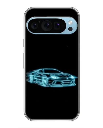 Чохол для Google Pixel 9 Pro з картинкою «Неоновий контур Lamborghini»