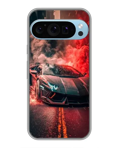 Чохол для Google Pixel 9 Pro з картинкою «Lamborghini червоний дим»
