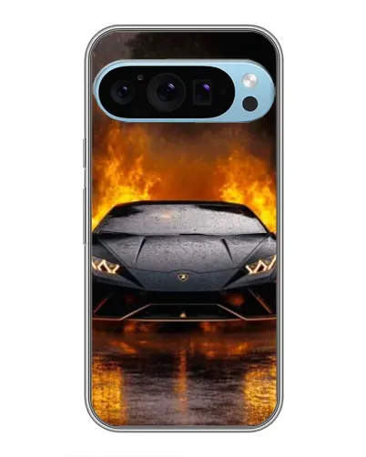 Чохол для Google Pixel 9 Pro з картинкою «Lamborghini у вогні»