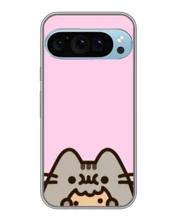 Чехол для Google Pixel 9 Pro с картинкой «Pusheen и печенье»