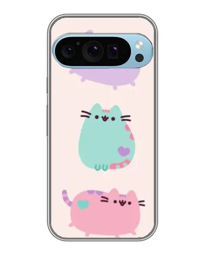 Чохол для Google Pixel 9 Pro з картинкою «Pusheen тріо»