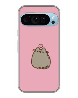 Чохол для Google Pixel 9 Pro з картинкою «Pusheen серце»