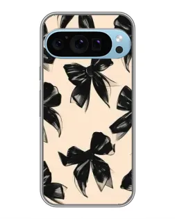 Чехол для Google Pixel 9 Pro с картинкой «Паттерн черные банты»