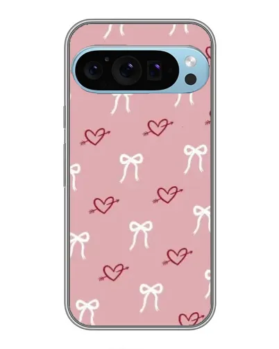 Чохол для Google Pixel 9 Pro з картинкою «Серця та банти»