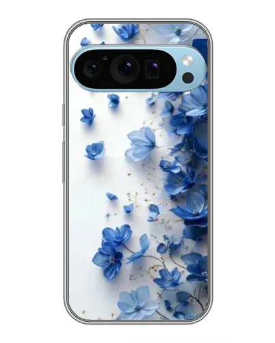 Чохол для Google Pixel 9 Pro з картинкою «Блакитний квітковий каскад»