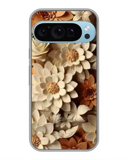 Чохол для Google Pixel 9 Pro з картинкою «Бежевий флористичний декор»