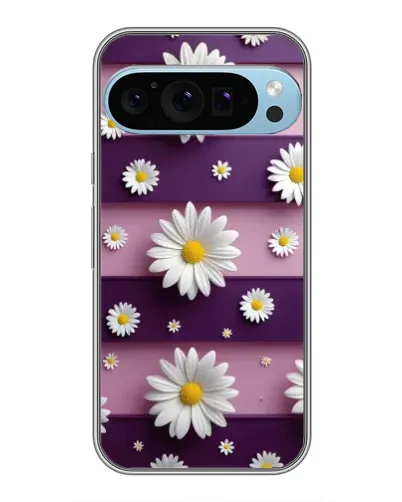 Чохол для Google Pixel 9 Pro з картинкою «Ромашки на фіолетовому»