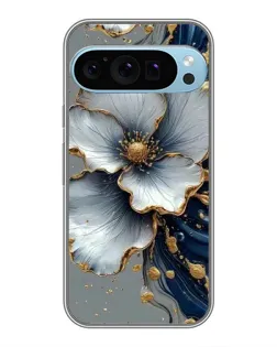Чохол для Google Pixel 9 Pro з картинкою «Біла квітка та золотий флюїд»