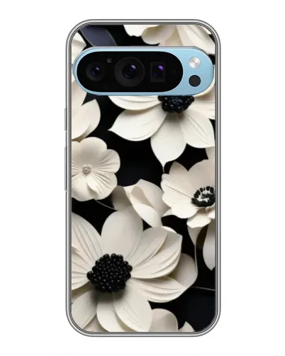 Чохол для Google Pixel 9 Pro з картинкою «Об'ємні білі квіти»
