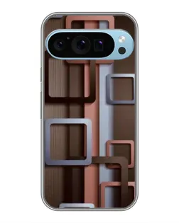 Чохол для Google Pixel 9 Pro з картинкою «Коричневі об'ємні квадрати»