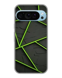 Чохол для Google Pixel 9 Pro з картинкою «Зелені геометричні лінії»