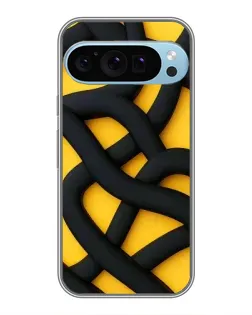 Чохол для Google Pixel 9 Pro з картинкою «Чорне жовте переплетення»