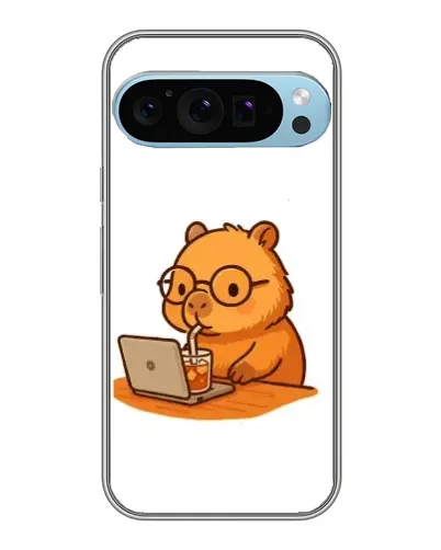 Чохол для Google Pixel 9 Pro з картинкою «Капібара з ноутбуком»