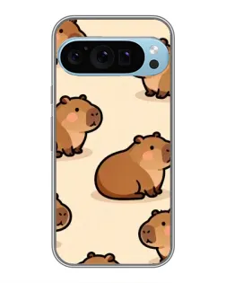 Чохол для Google Pixel 9 Pro з картинкою «Паттерн милих капібар»