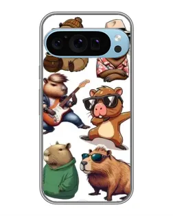 Чохол для Google Pixel 9 Pro з картинкою «Круті капібари музиканти»
