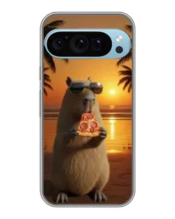 Чохол для Google Pixel 9 Pro з картинкою «Капібара з піцою»