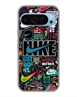 Чехол для Google Pixel 9 с картинкой «Яркий коллаж Nike»