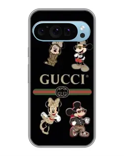 Чехол для Google Pixel 9 с картинкой «Gucci — герои Disney и монограмма»