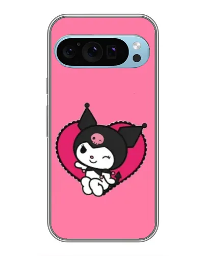 Чехол для Google Pixel 9 с картинкой «Kuromi — любовь в сердце»
