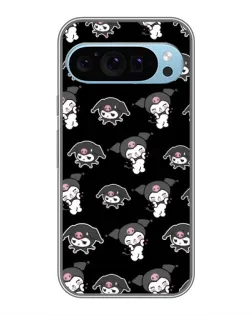 Чехол для Google Pixel 9 с картинкой «Черный паттерн Kuromi»