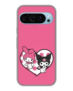 Чехол для Google Pixel 9 с картинкой «Kuromi и My Melody»
