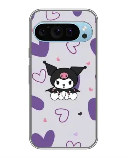Чехол для Google Pixel 9 с картинкой «Kuromi и лавандовые сердца»
