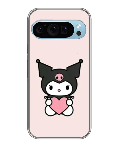 Чехол для Google Pixel 9 с картинкой «Kuromi и сердце»