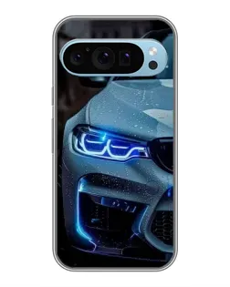 Чохол для Google Pixel 9 з картинкою «Погляд BMW з синіми фарами»
