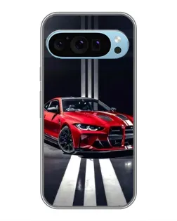 Чохол для Google Pixel 9 з картинкою «Червона BMW на дорозі»