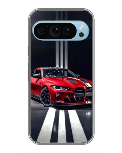 Чохол для Google Pixel 9 з картинкою «Червона BMW на дорозі»