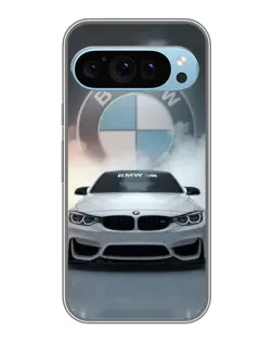 Чехол для Google Pixel 9 с картинкой «BMW в белом дыму»