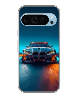 Чехол для Google Pixel 9 с картинкой «BMW — огни неона»