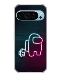 Чехол для Google Pixel 9 с картинкой «Among Us неон-арт»