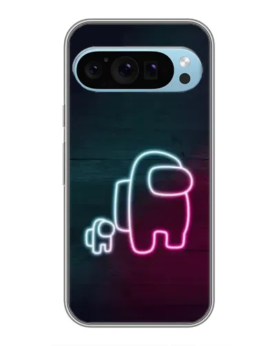 Чехол для Google Pixel 9 с картинкой «Among Us неон-арт»
