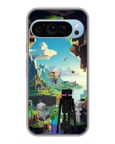 Чехол для Google Pixel 9 с картинкой «Эндермен в лесу»