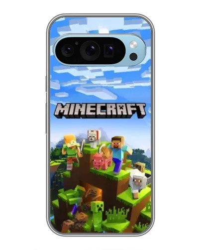 Чехол для Google Pixel 9 с картинкой «Minecraft классический мир»