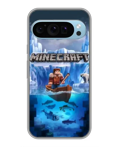 Чехол для Google Pixel 9 с картинкой «Minecraft ледяной мир»