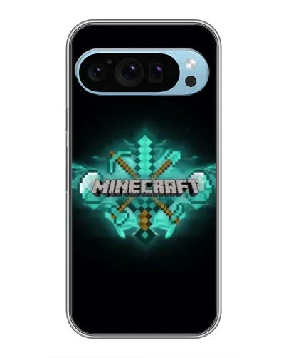 Чехол для Google Pixel 9 с картинкой «Minecraft Diamond лого»