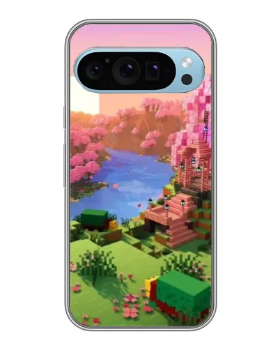Чехол для Google Pixel 9 с картинкой «Розовое дерево Minecraft»