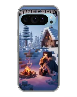 Чехол для Google Pixel 9 с картинкой «Зимний Minecraft»