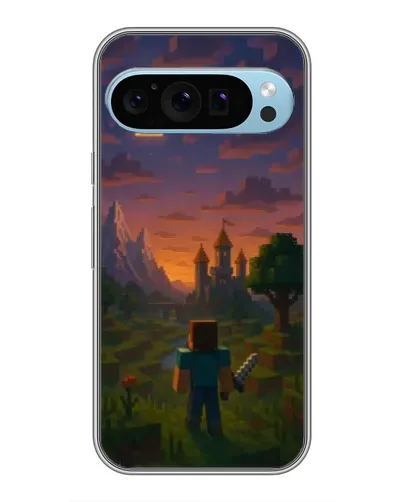 Чехол для Google Pixel 9 с картинкой «Стив у башни»