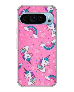 Чехол для Google Pixel 9 с картинкой «Unicorn паттерн розовый»