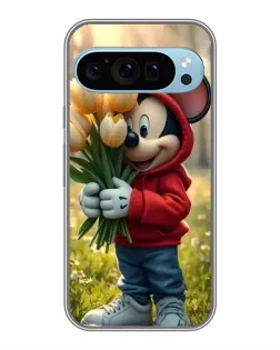 Чехол для Google Pixel 9 с картинкой «Микки с тюльпанами»